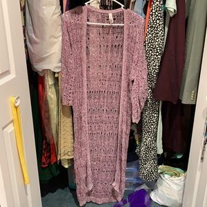 Long knit cardigan